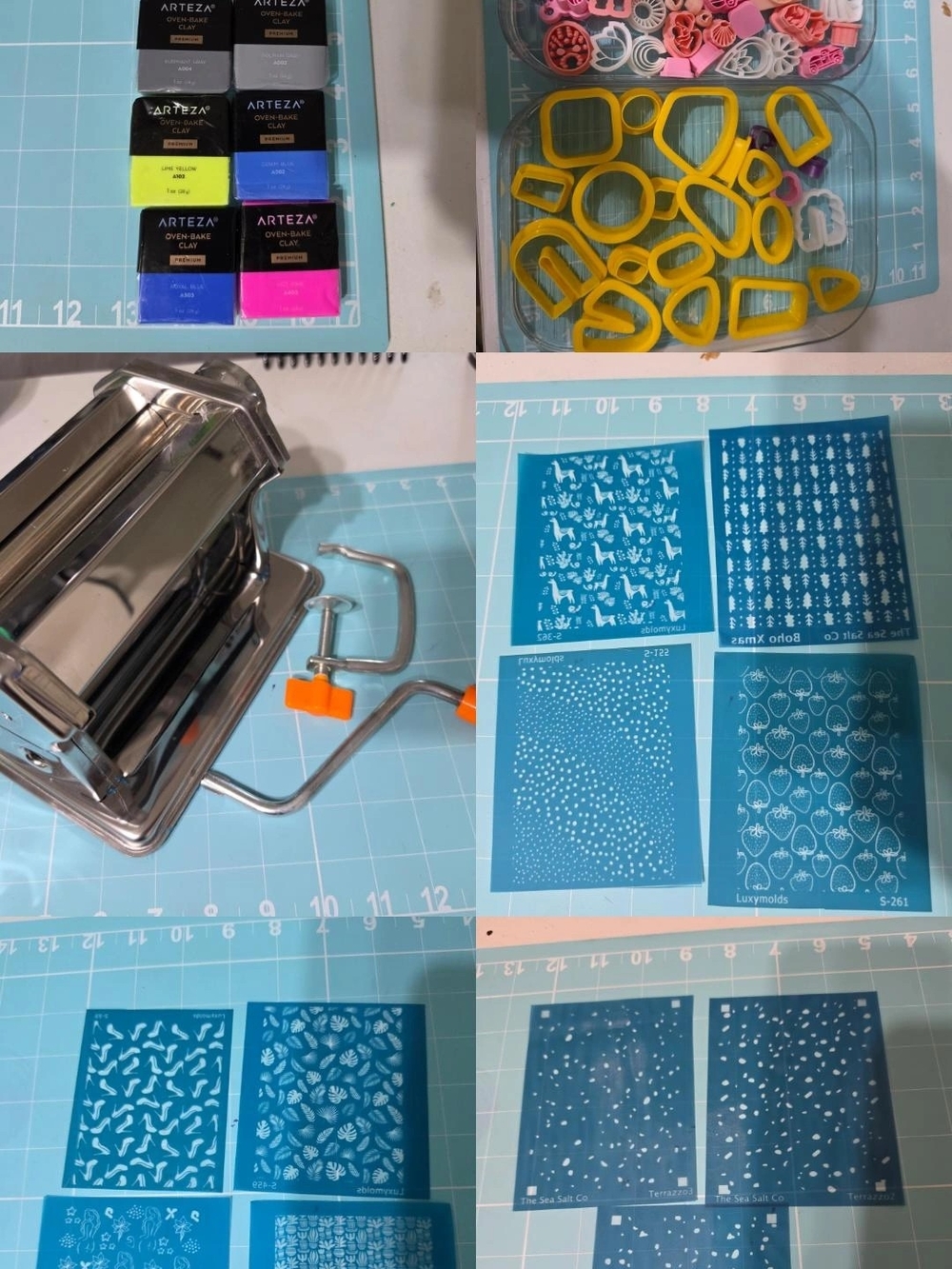 Craft Pasta Machine + Molds & Stencils with Arteza Oven Bake Clay